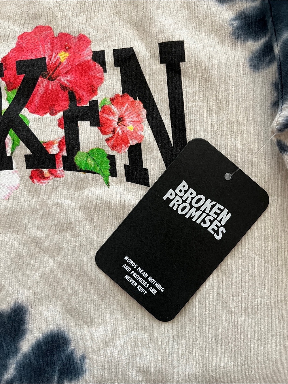 Ivory Tie-Dye 'BROKEN' Graphic Tee - Picture 3 of 4